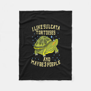 I Kärlek Sulcata Tortoises och kanske 3 personer Fleecefilt