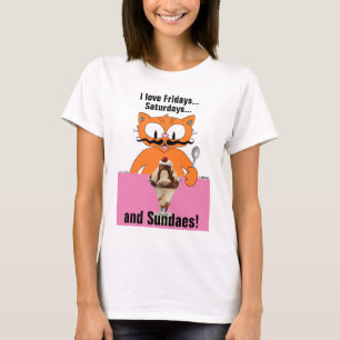 I Kärlek Sundaes (Söndag) Ice Cream Roligt Sommare T Shirt
