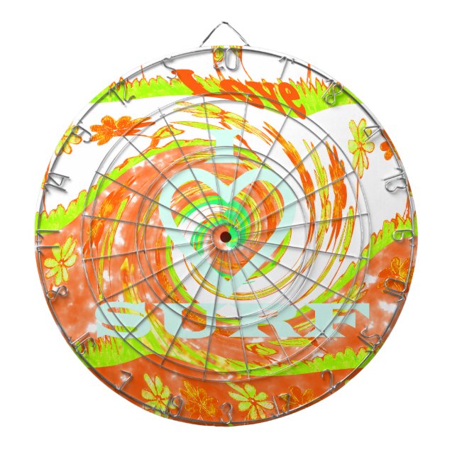 I Kärlek Surfa: Fin Blommigt med Coola Text Art Piltavla (Framsidan)