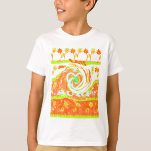 I Kärlek Surfa: Fin Blommigt med Coola Text Art T-shirt