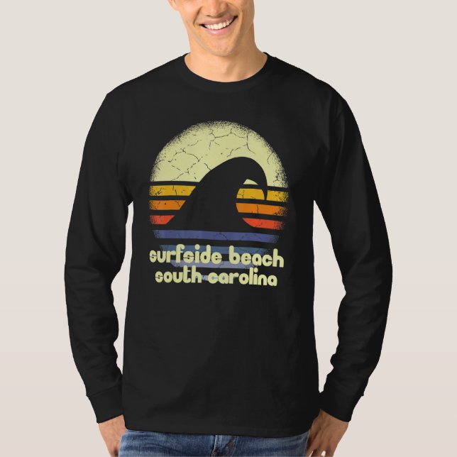 I Kärlek Surfside Beach South Carolina Ocean Wave  T Shirt (Framsida)