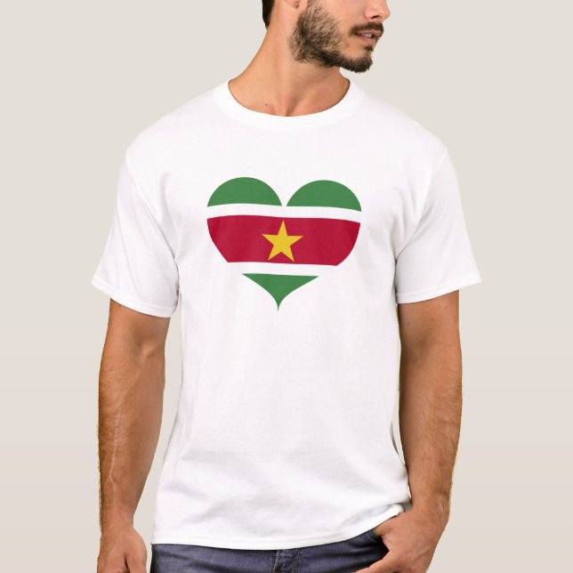 I Kärlek Suriname Flagga T Shirt (Framsida)