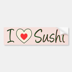 I Kärlek Sushi Bildekal