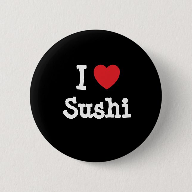 I kärlek Sushi hjärta T-Shirt Knapp (Framsida)