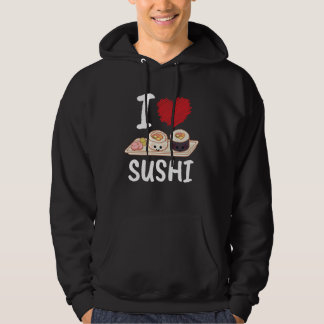I Kärlek Sushi Japan Kawaii Hoodie