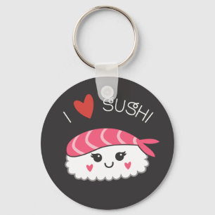 I kärlek Sushi japanska skaldjur Nyckelring