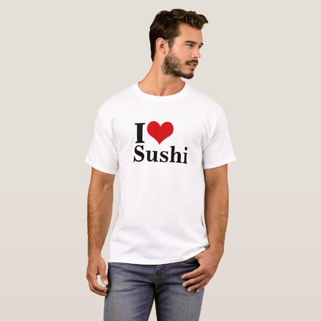 I Kärlek Sushi Manar Basic T-Shirt (Hel framsida)