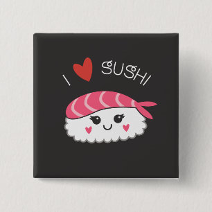 I kärlek Sushi Pin Knapp