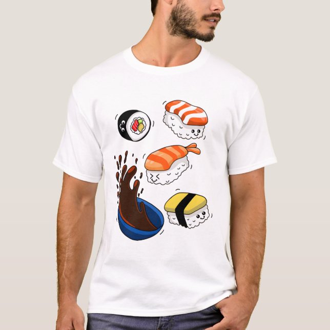 I Kärlek Sushi T Shirt (Framsida)