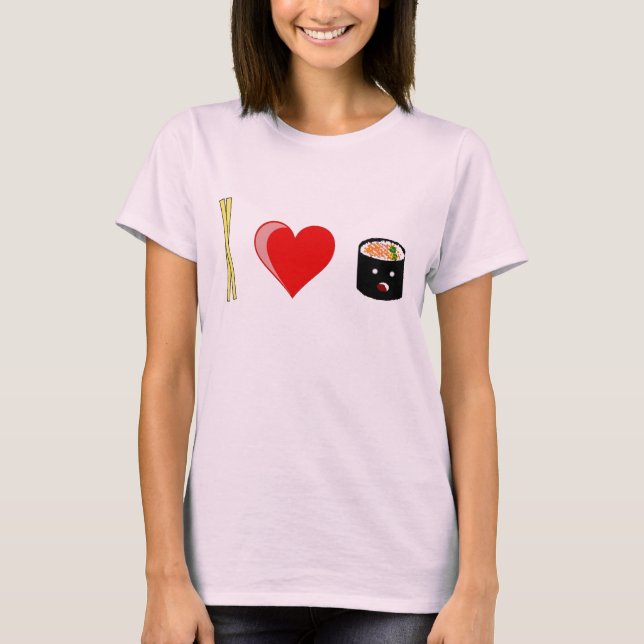 I kärlek sushi tee shirt (Framsida)