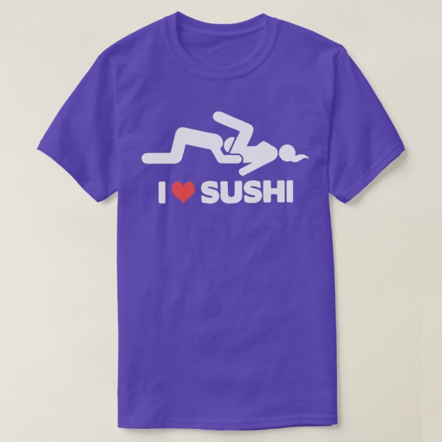 I Kärlek Sushi Vuxen Dirty Funny Bachelor Party T Shirt (Design framsida)