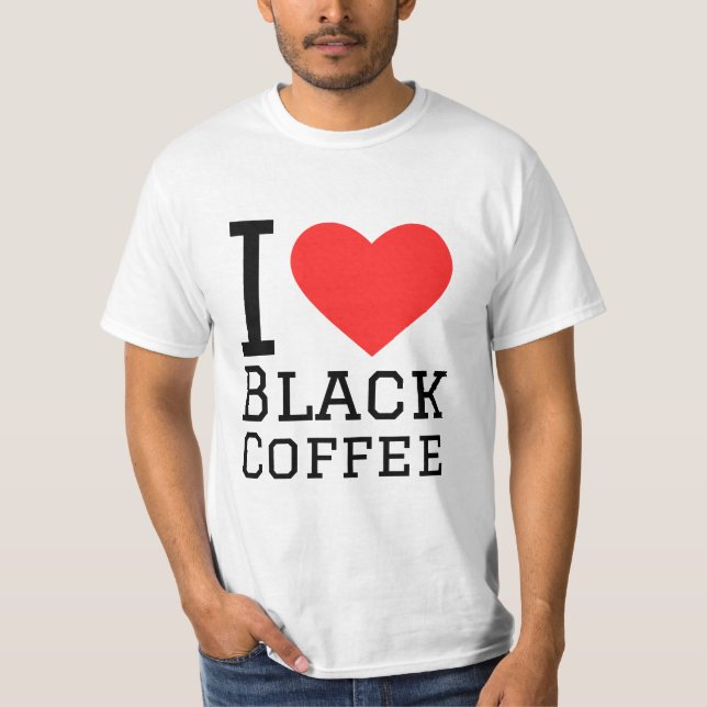 I kärlek, svart kaffe t shirt (Framsida)