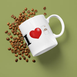 I kärlek, svart kaffefärg jumbo mugg