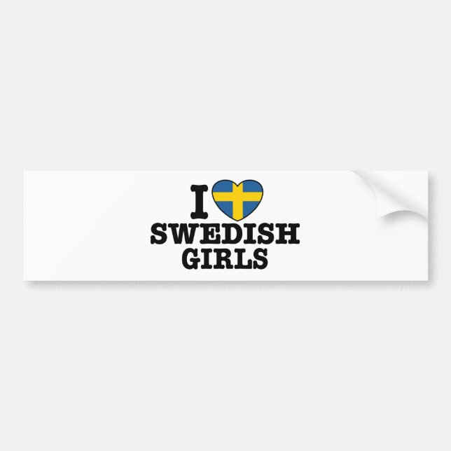 I Kärlek, svenska flickor Bildekal (Framsidan)