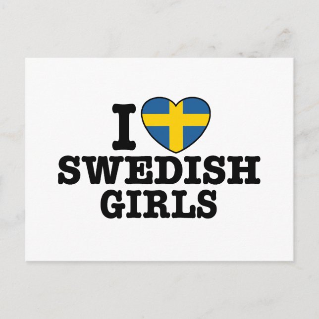 I Kärlek, svenska flickor Vykort (Framsida)