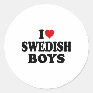 I Kärlek, svenska pojkar I Hjärtar svenska pojkar Runt Klistermärke