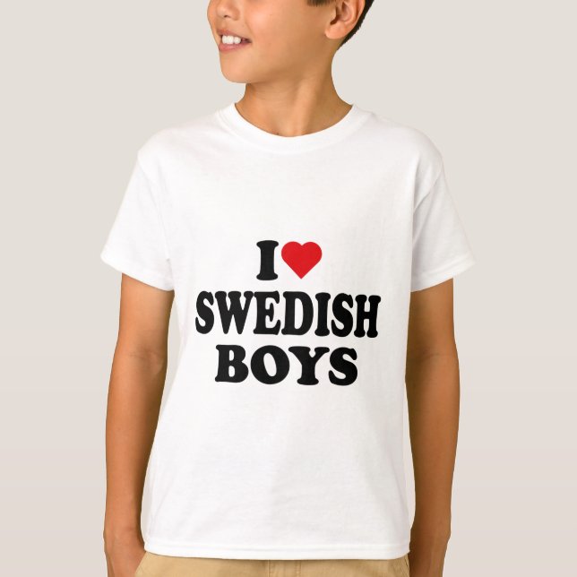 I Kärlek, svenska pojkar I Hjärtar svenska pojkar T Shirt (Framsida)
