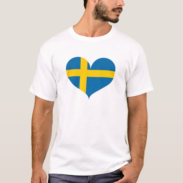 I KÄRLEK SVERIGE FLAGGA T SHIRT (Framsida)