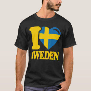 I Kärlek Sverige Homeland Sveriges Sverige T Shirt
