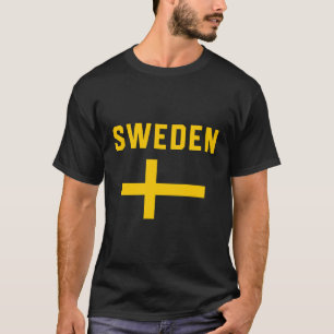 I Kärlek Sverige, minimalistisk svensk Flagga T Shirt