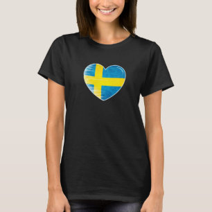I Kärlek Sverige mitt hem min Land Heart Sverige T Shirt