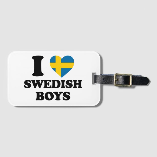 I kärlek Swedish Boys Bagagebricka (Framsida horisontal)