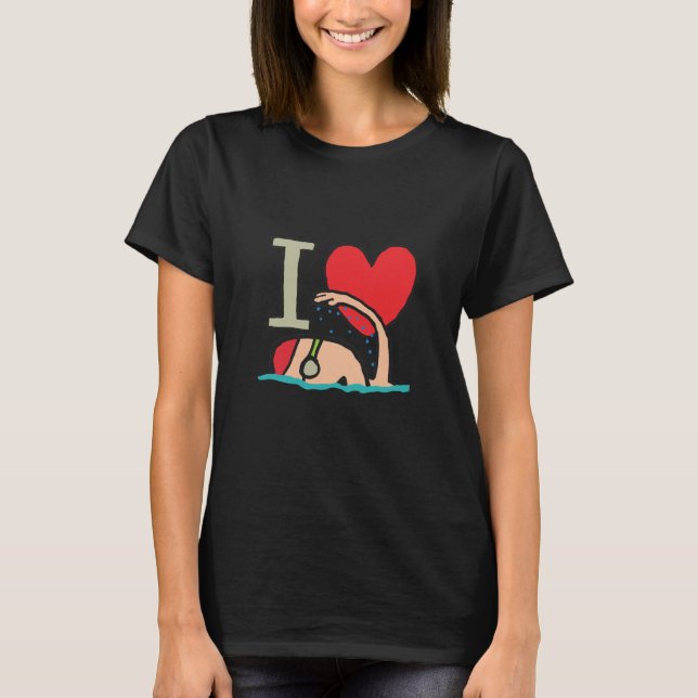 I Kärlek Swiming T Shirt (Framsida)