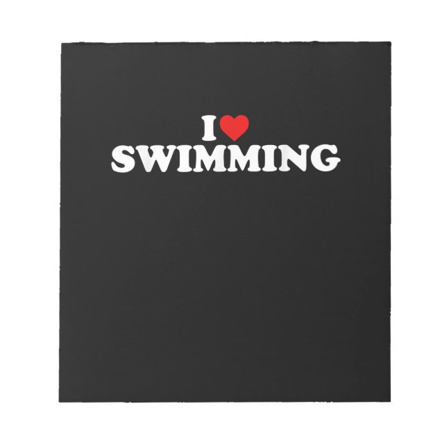 I Kärlek Swimming - Heart Anteckningsblock (Framsida)