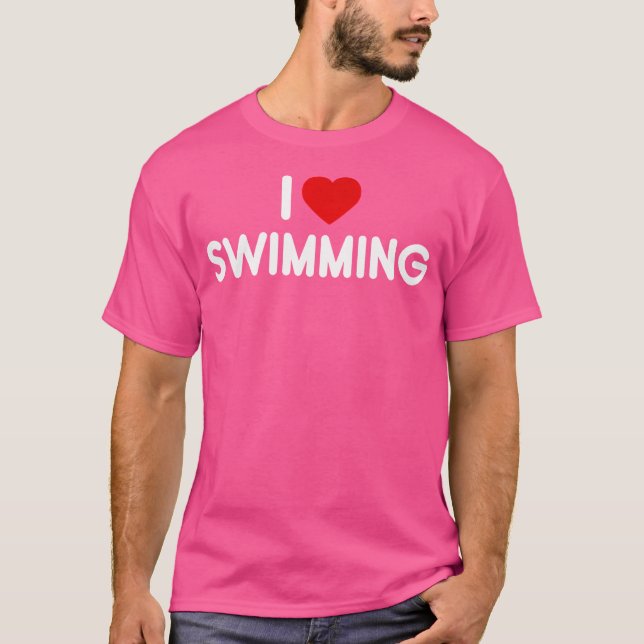I Kärlek Swimming T Shirt (Framsida)