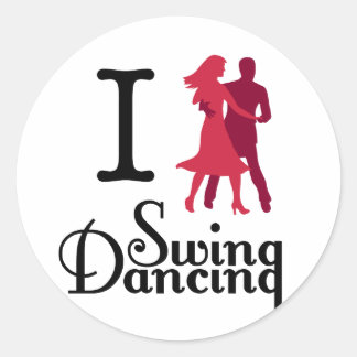I Kärlek Swing Dancing Runt Klistermärke