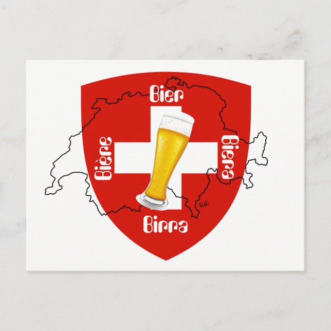 I kärlek Swiss Beer Postkarte Vykort (Framsida)