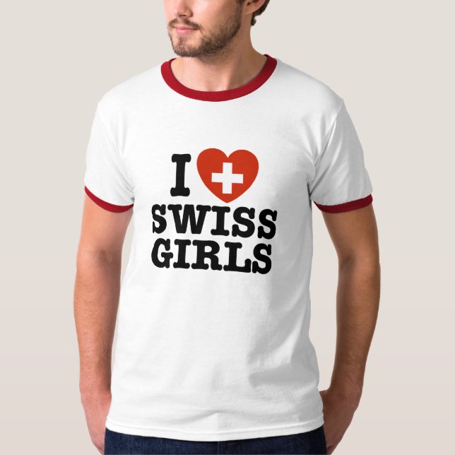 I Kärlek Swiss Girls T-shirt (Framsida)