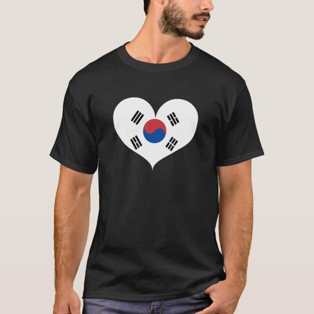 I Kärlek Sydkorea Flagga T Shirt (Framsida)