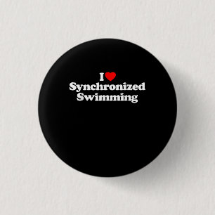 I Kärlek Synchronized Swimming Heart Souvenir Funn Knapp