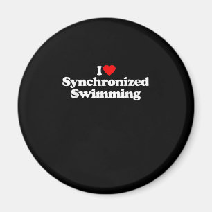 I Kärlek Synchronized Swimming Heart Souvenir Funn Magnet