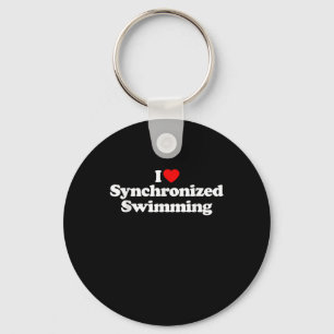 I Kärlek Synchronized Swimming Heart Souvenir Funn Nyckelring