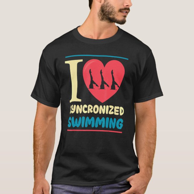 I Kärlek Synchronized Swimming T Shirt (Framsida)