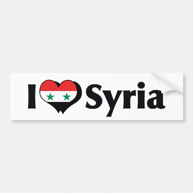 I Kärlek Syrien Flagga Bildekal (Framsidan)