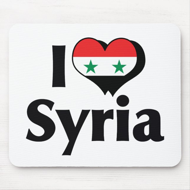 I Kärlek Syrien Flagga Musmatta (Framsidan)