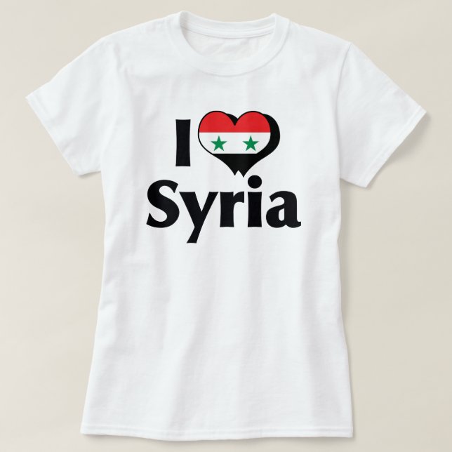 I Kärlek Syrien Flagga Shirt Tee (Design framsida)