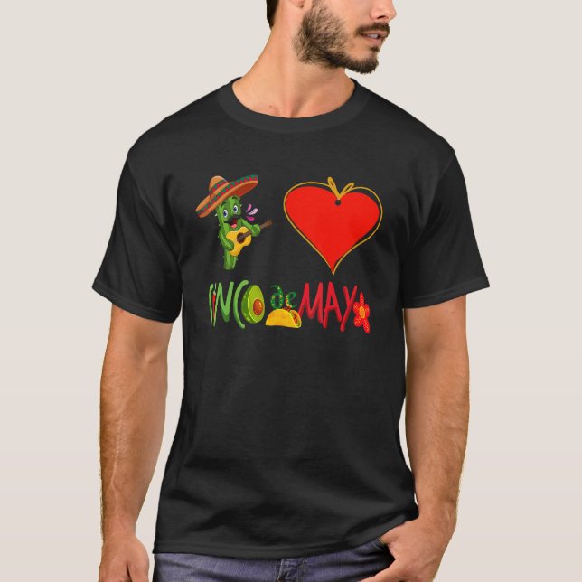 I Kärlek Taco Heart Cinco De Mayo 2022 Fiesta Mexi T Shirt (Framsida)