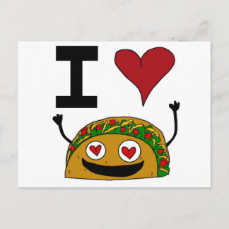 I Kärlek Taco-vykort Vykort