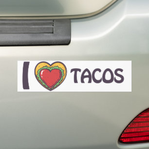 I kärlek Tacos Bildekal