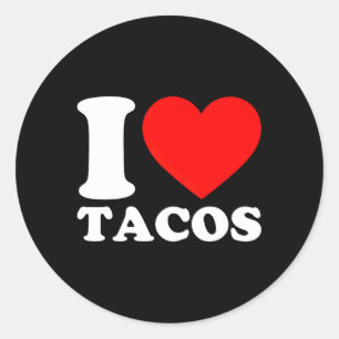 I Kärlek Tacos I Tacos Food I Kärlek Tacos Runt Klistermärke