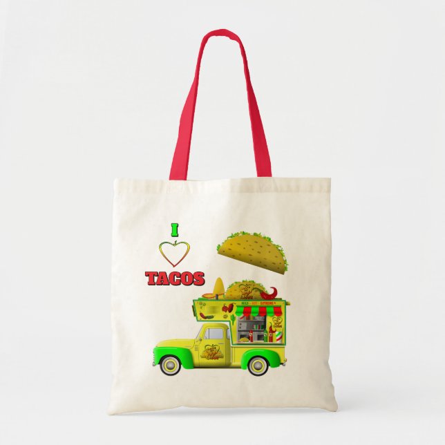 I Kärlek Tacos Little Taco Lastbil Tygkasse (Framsidan)