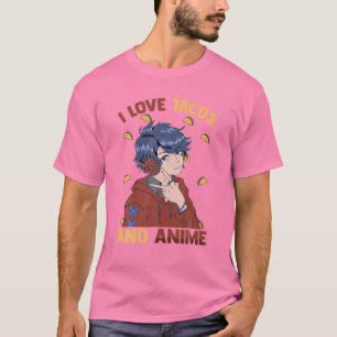 I Kärlek Tacos och Anime - Cute Kawaii - Manga Ota T Shirt