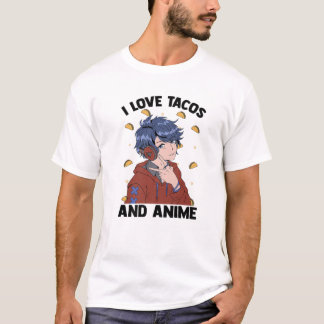 I Kärlek Tacos och Anime - Cute Kawaii - Manga Ota T Shirt