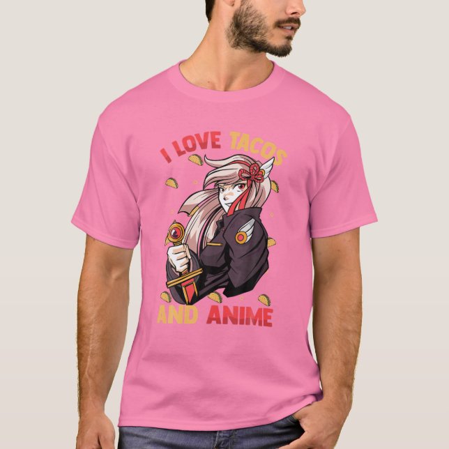 I Kärlek Tacos och Anime - Kawaii Cute - Manga Ota T Shirt (Framsida)