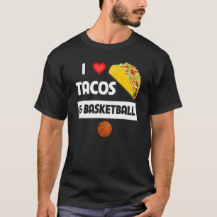 I Kärlek Tacos och Basketball Mexican Food Family T Shirt