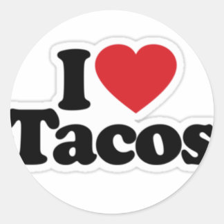 I Kärlek Tacos Sticker Runt Klistermärke